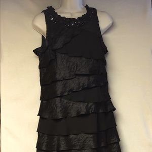 Sleeveless black cocktail dress